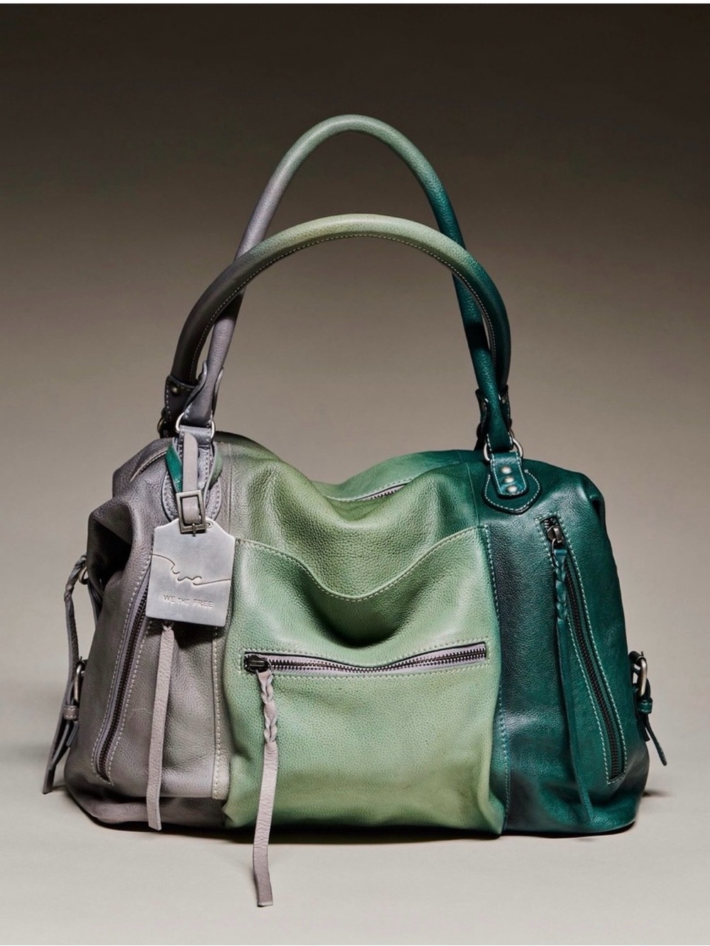 NEW Free People Ombré Emerson Full Size Tote in Green Ombré